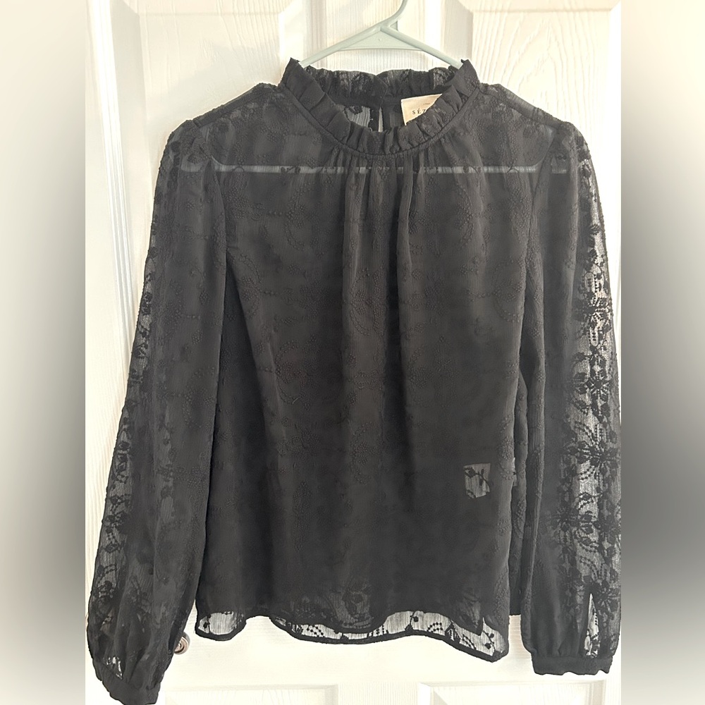 Sezane Valentine Blouse Black - Size 36